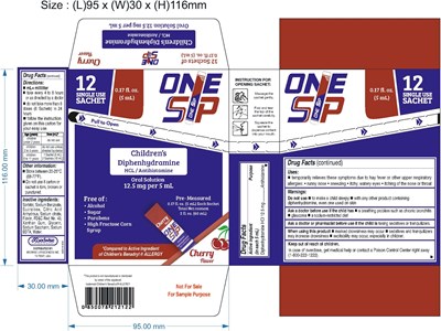 Ndc 87078-421-52 (Diphenhydramine Cherry Liquid Sachet 5 mL Carton)